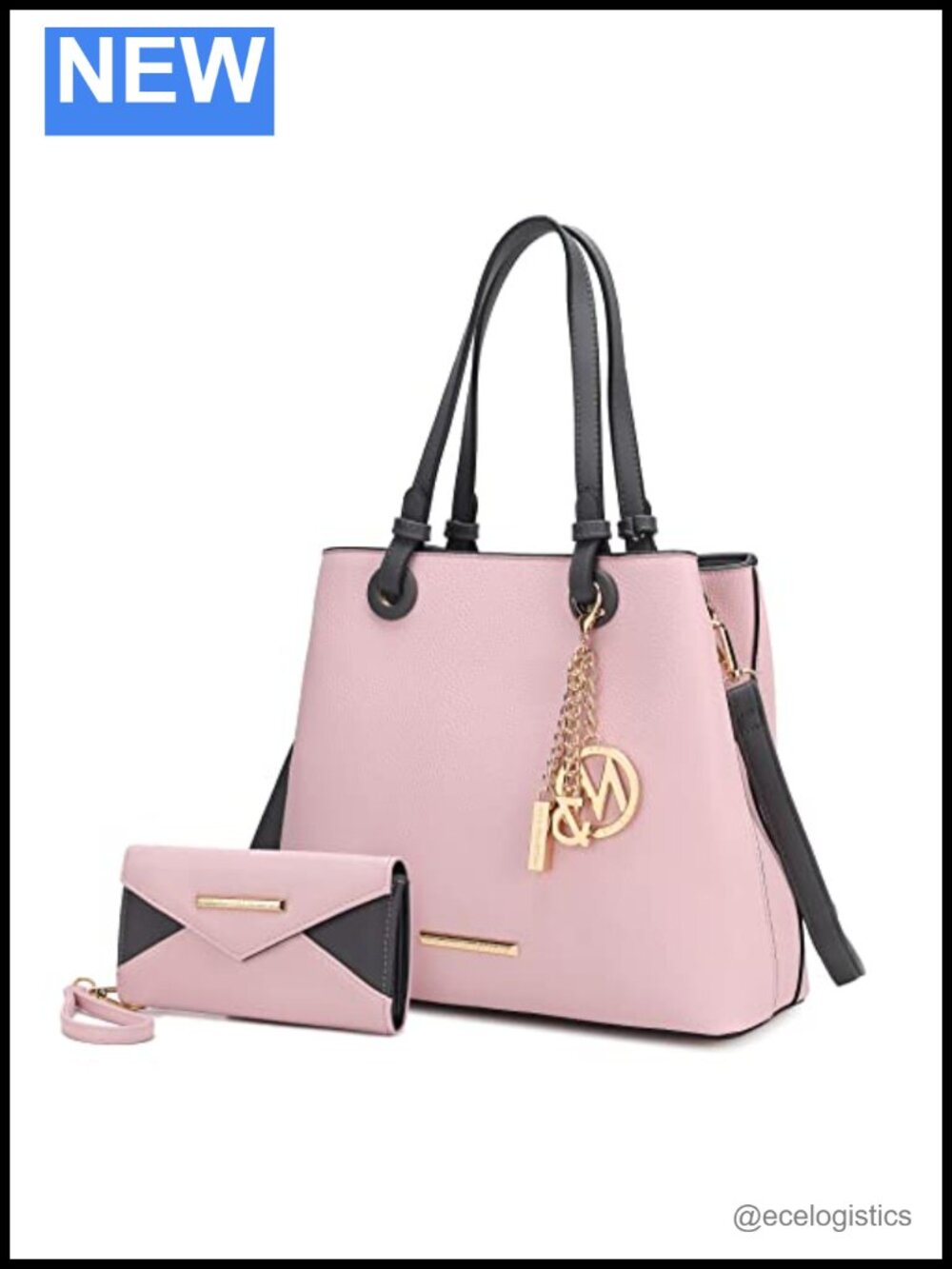 Tote with Matching Wallet Vegan Leather Top-Handle Purse Set